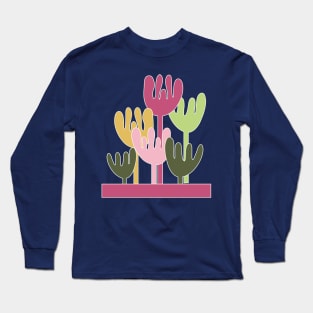 Modern abstract tulip flowers Long Sleeve T-Shirt